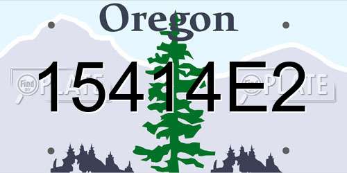 15414E2 Oregon License Plate