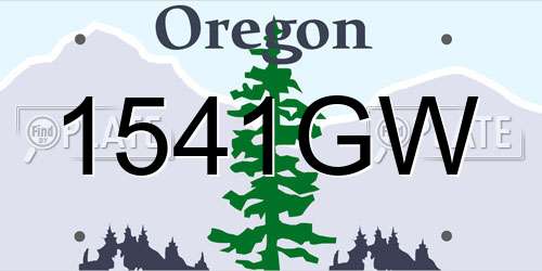 1541GW Oregon License Plate