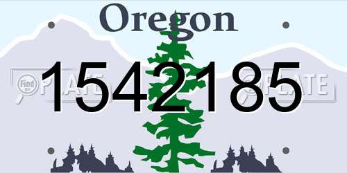 1542185 Oregon License Plate