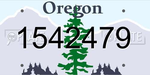 1542479 Oregon License Plate