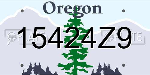 15424Z9 Oregon License Plate