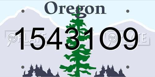 15431O9 Oregon License Plate
