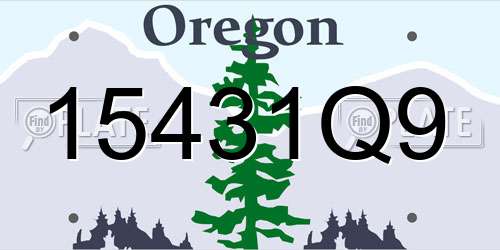 15431Q9 Oregon License Plate