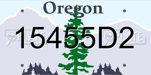 15455D2 Oregon License Plate