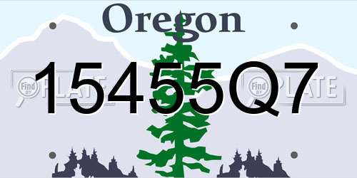 15455Q7 Oregon License Plate