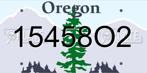 15458O2 Oregon License Plate