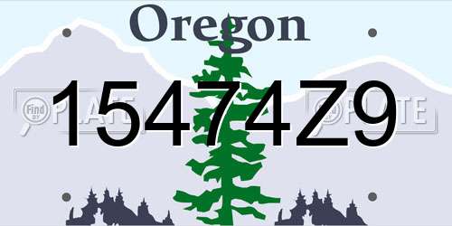 15474Z9 Oregon License Plate