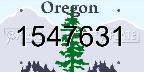 1547631 Oregon License Plate