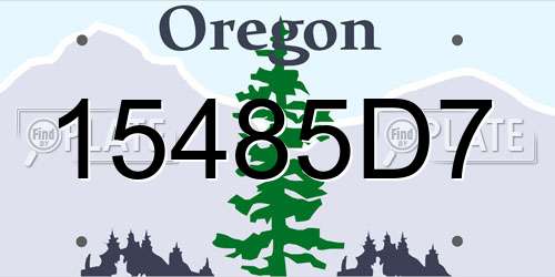 15485D7 Oregon License Plate