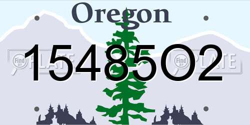 15485O2 Oregon License Plate