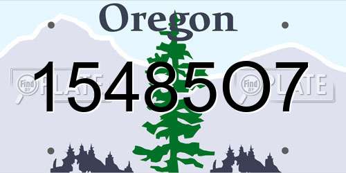 15485O7 Oregon License Plate