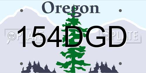 154DGD Oregon License Plate