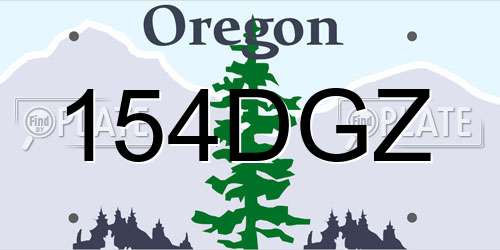 154DGZ Oregon License Plate