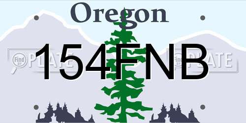 154FNB Oregon License Plate