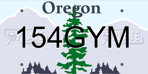 154GYM Oregon License Plate