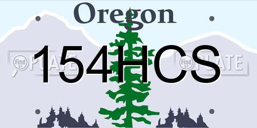 154HCS Oregon License Plate