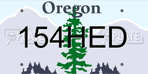 154HED Oregon License Plate