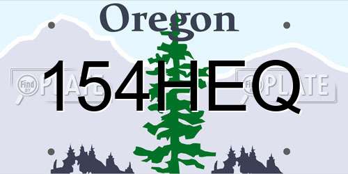 154HEQ Oregon License Plate