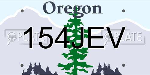 154JEV Oregon License Plate