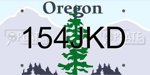 154JKD Oregon License Plate