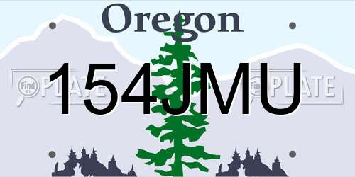 154JMU Oregon License Plate