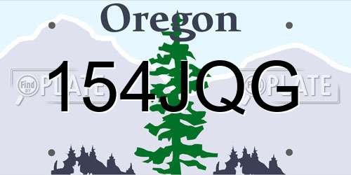 154JQG Oregon License Plate