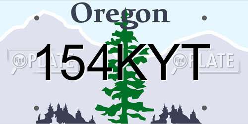 154KYT Oregon License Plate