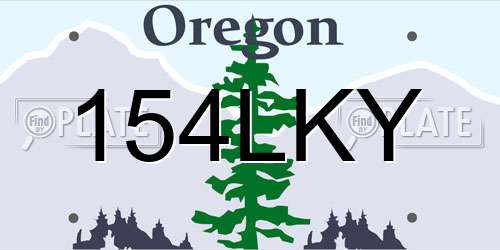 154LKY Oregon License Plate