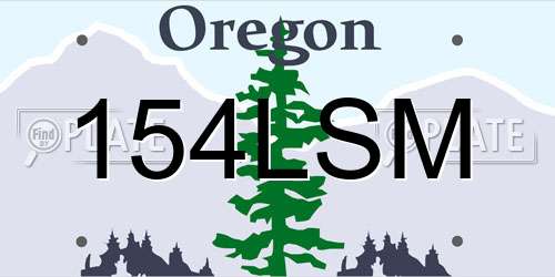 154LSM Oregon License Plate