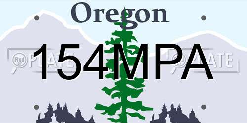 154MPA Oregon License Plate