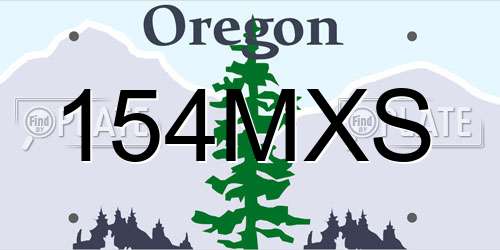 154MXS Oregon License Plate