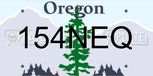 154NEQ Oregon License Plate