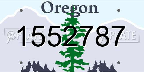 1552787 Oregon License Plate