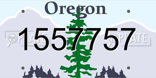 1557757 Oregon License Plate