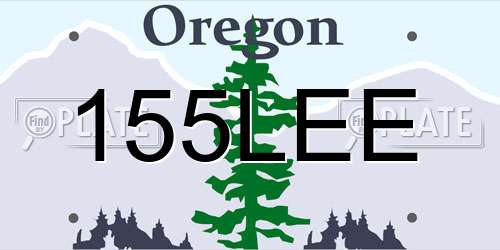 155LEE Oregon License Plate