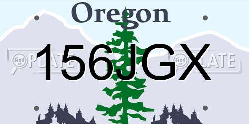156JGX Oregon License Plate