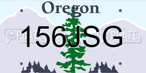 156JSG Oregon License Plate