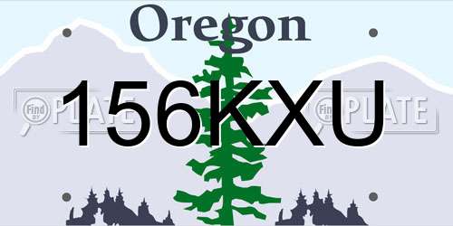 156KXU Oregon License Plate