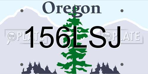156LSJ Oregon License Plate