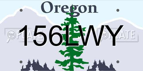 156LWY Oregon License Plate