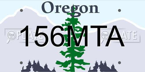 156MTA Oregon License Plate