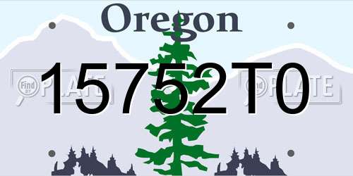 15752T0 Oregon License Plate