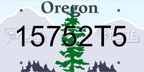 15752T5 Oregon License Plate