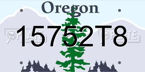 15752T8 Oregon License Plate