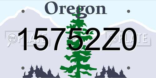 15752Z0 Oregon License Plate