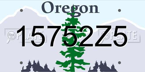 15752Z5 Oregon License Plate
