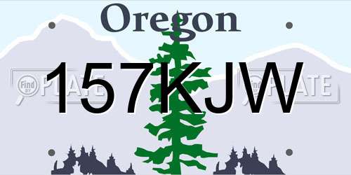 157KJW Oregon License Plate