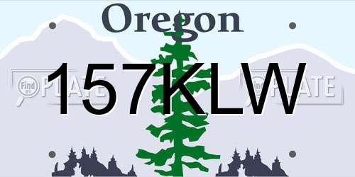 157KLW Oregon License Plate