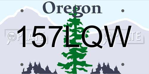 157LQW Oregon License Plate