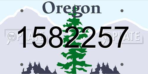 1582257 Oregon License Plate